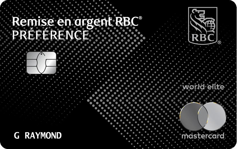 Carte Remise en argent Préférence World Elite Mastercard RBC